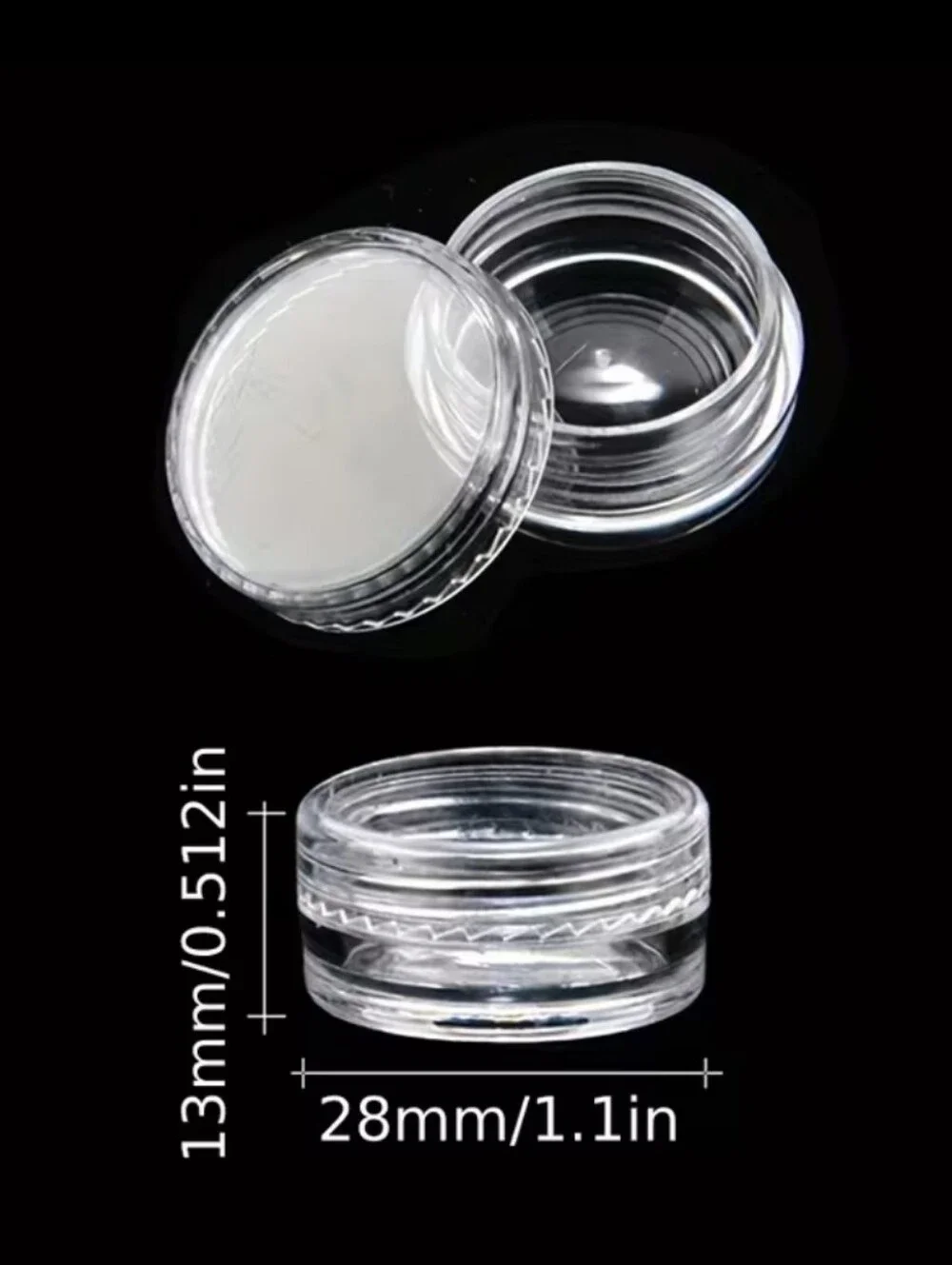 Clear Plastic Travel Storage Jars - 6 Pack